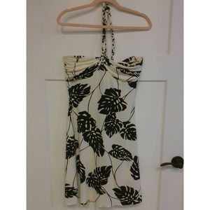 B. Smart Strapless Dress with Neck Tie Black & White 13/14
